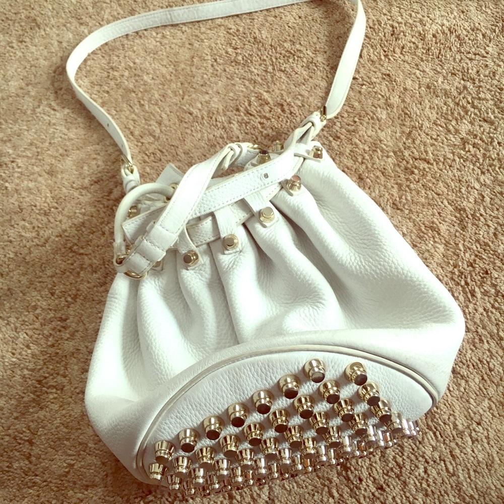 Alexander Wang White Leather Bucket Bag